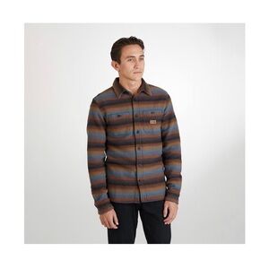 Hippytree Nomad Division Heavy Weight Cotton Striped Button-Up Shirt Mens Medium